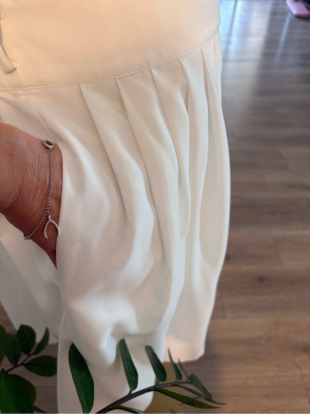 Calvin Klein White Pleated Midi Skirt - Picture 2 of 7